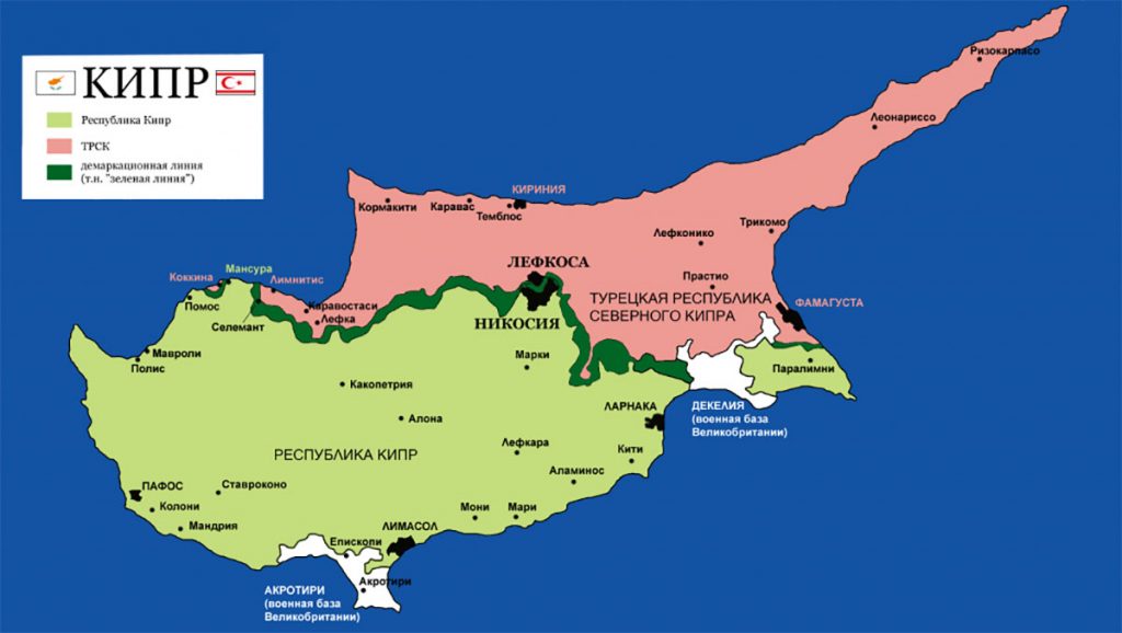 Карта Северного Кипра