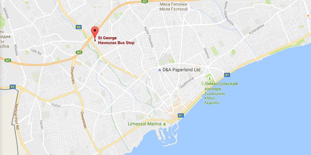 Где останавливается автобус из аэропорта в Лимассоле