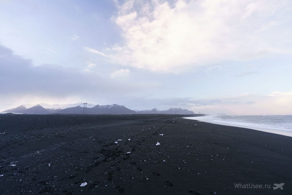 Чёрный пляж Diamond Beach в Исландии